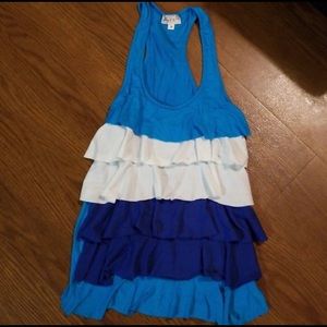 Beautiful ombré ruffle tank tops